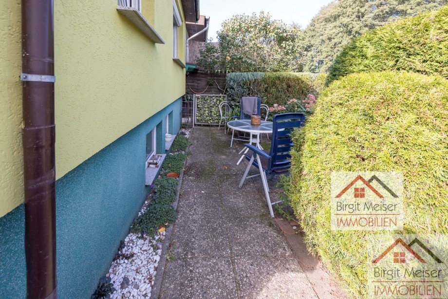 Terrassenbereich vor dem Bungalow Ferienhaus Schwerin