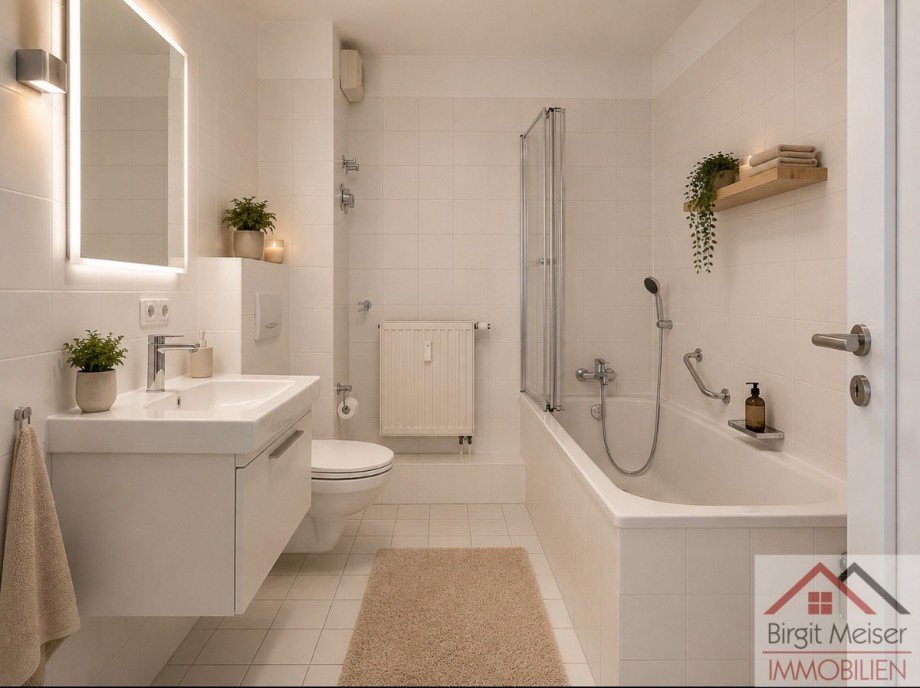 Bad - tlw. virtuell eingerichtet Wohnung Schwerin
