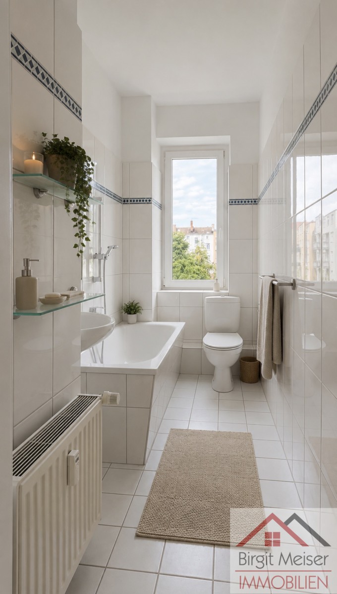 Tageslichtbad mit Badewanne Wohnung Schwerin