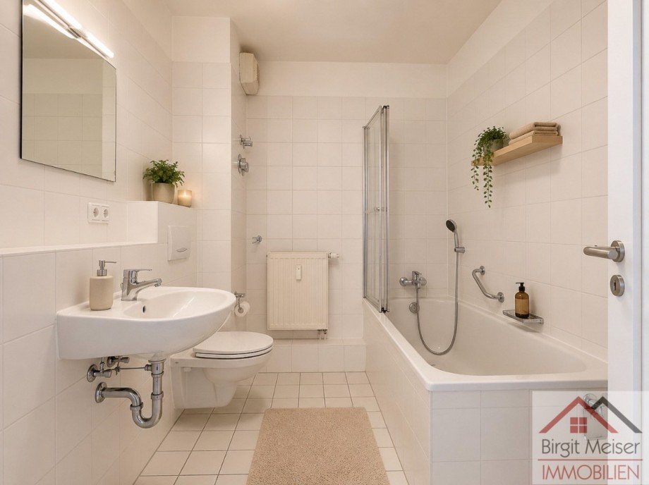 Bad - tlw. virtuell eingerichtet Wohnung Schwerin